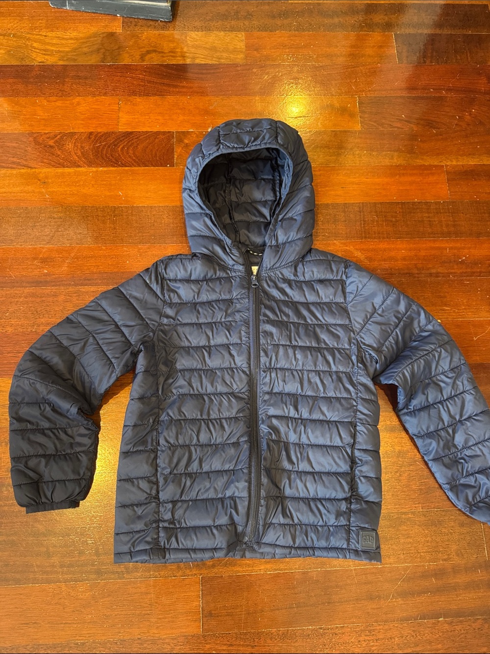 GAP Kids Navy Quilted Hooded Puffer Jacket M